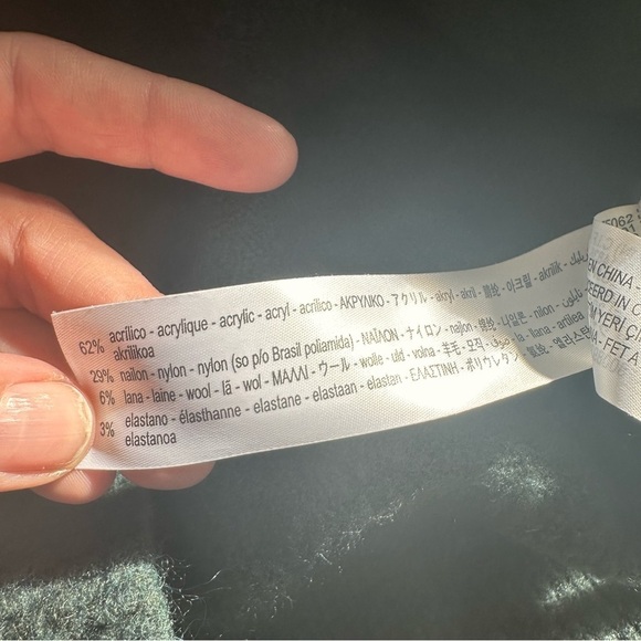 Zara cropped mock neck dolman sleeve sweater green Sz Small fuzzy super soft - Picture 5 of 7